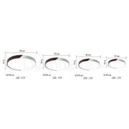 Retro Walnut Colour Wood Ultra Thin Round Dimmable Flush Mount Ceiling Lights with Acrylic Shade Also Can Be Used As Wall Light