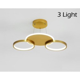 Gold Modern Contemporary Nordic Style Circle Ceiling Chandelier with Remote Control Also Can Be Used As Wall Light