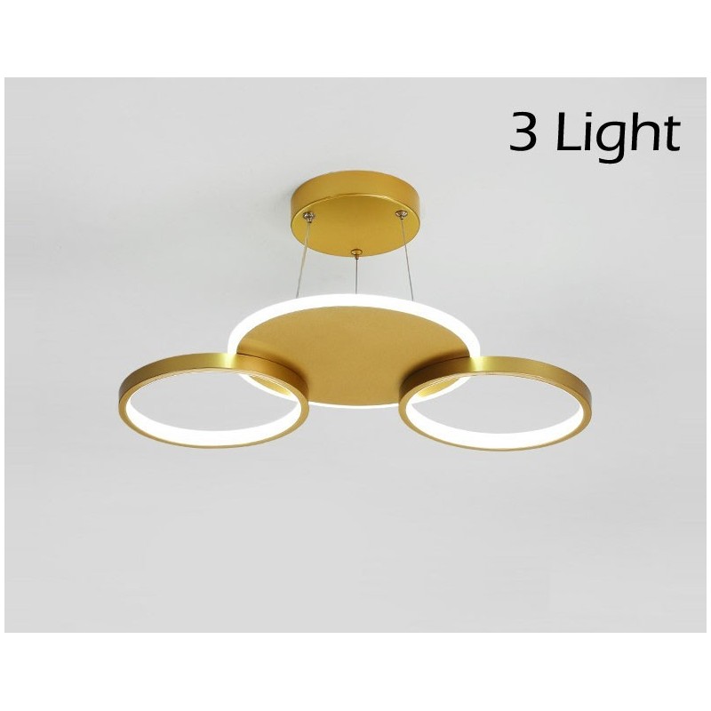 Gold Modern Contemporary Nordic Style Circle Ceiling Chandelier with Remote Control Also Can Be Used As Wall Light