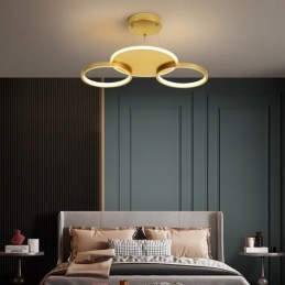 Gold Modern Contemporary Nordic Style Circle Ceiling Chandelier with Remote Control Also Can Be Used As Wall Light