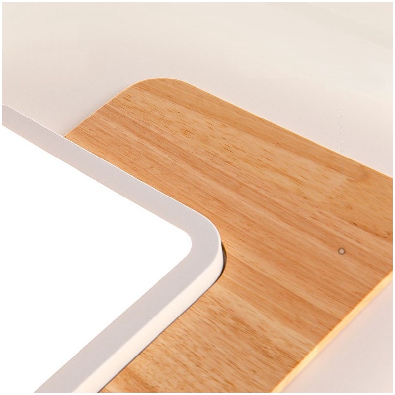 Wood Dimmable Modern Contemporary Nordic Style Square Flush Mount Ceiling Lights with Remote Control Also Can Be Used As Wall Light