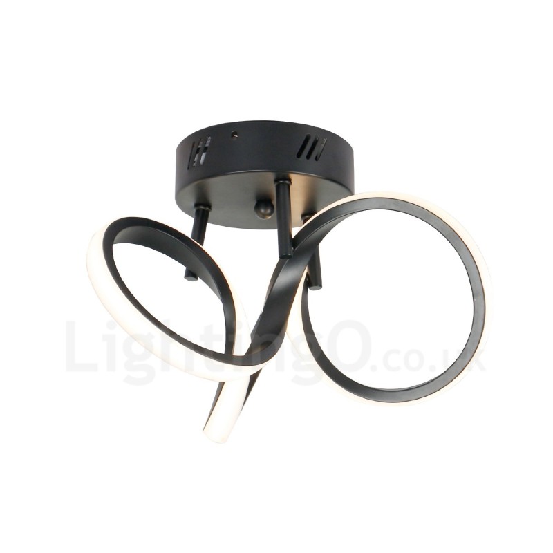 Triac Switch Dimmable Black Modern Contemporary Nordic Style Flush Mount Round Ceiling Light