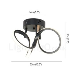Triac Switch Dimmable Black Modern Contemporary Nordic Style Flush Mount Round Ceiling Light