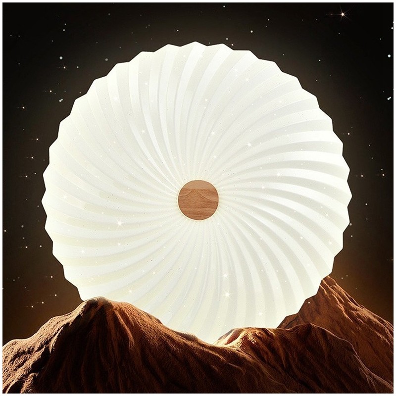 Nordic Round Simple Modern Solid Wood Flush Mounted Ceiling Light