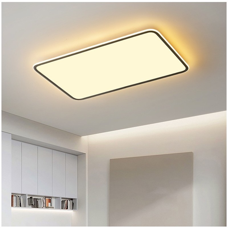 Modern Large Size Dimmable Rectangle Flush Mount Ceiling Light Indoor Lighting Fixture