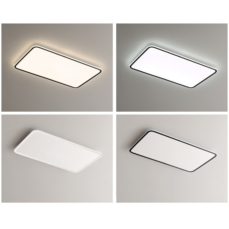Modern Large Size Dimmable Rectangle Flush Mount Ceiling Light Indoor Lighting Fixture