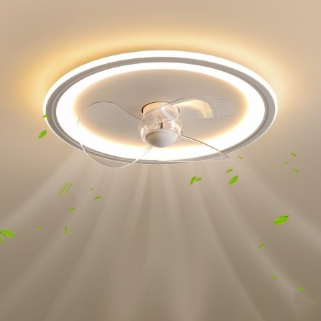 Nordic Round Ultra thin Silent Invisible Dimmable Flush Mounted Fan Light Full Spectrum Eye Protection