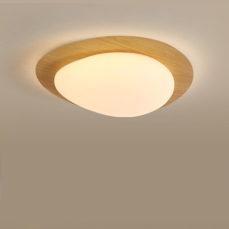 Dimmable Full Spectrum Eye Protection Nordic Log Grain Pebble Ceiling Light