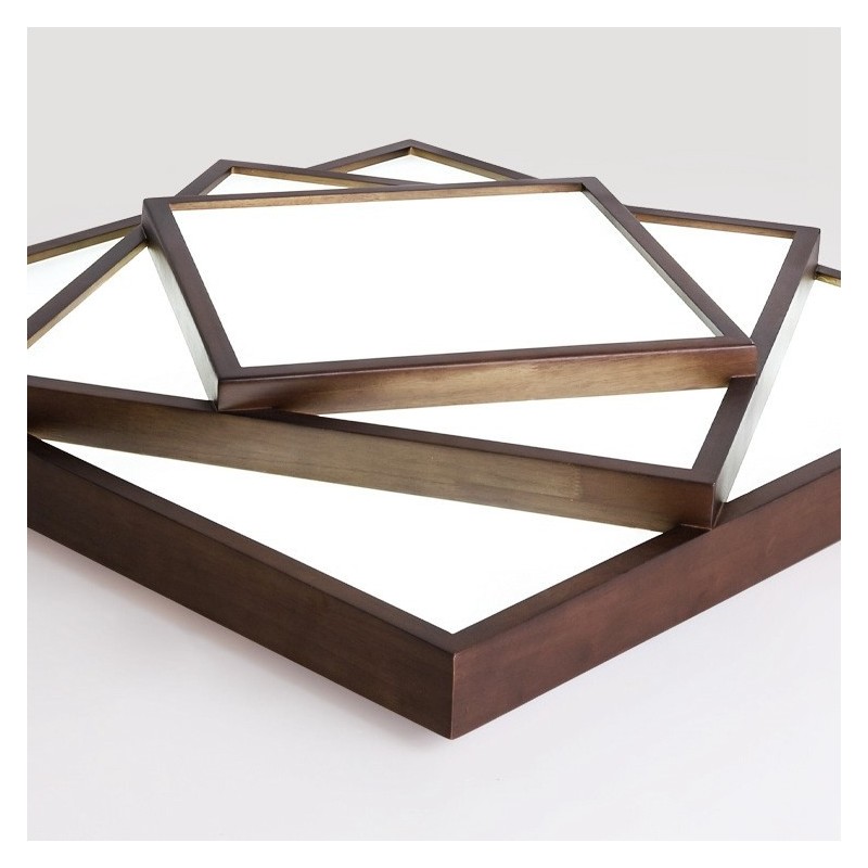 3 Tiers Square Black Walnut Wood Modern Contemporary Nordic Style Flush Mount Wood Ceiling Light Also Can Be Used As Wall Light