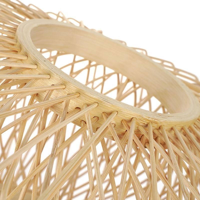 Retro Double Layer Ceiling Lamp Handwoven Bamboo Lampshade Ceiling Light