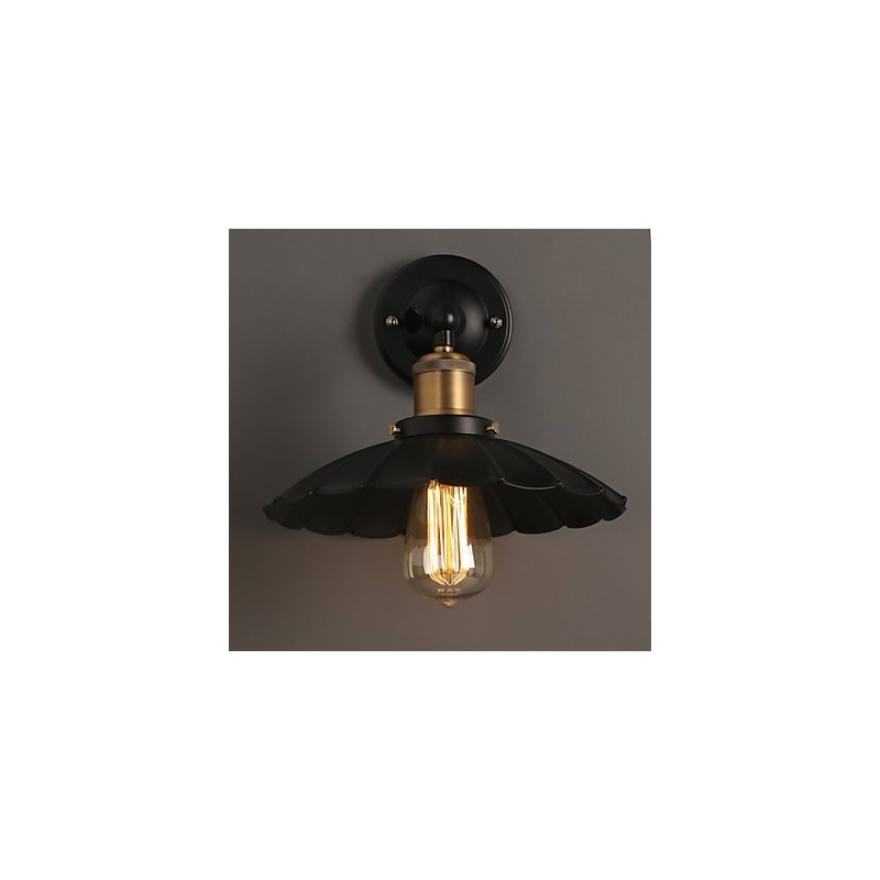 Ccreative Staircase Restoring Ancient Ways Single Head Black Dress Wrought Iron Wall Lamp