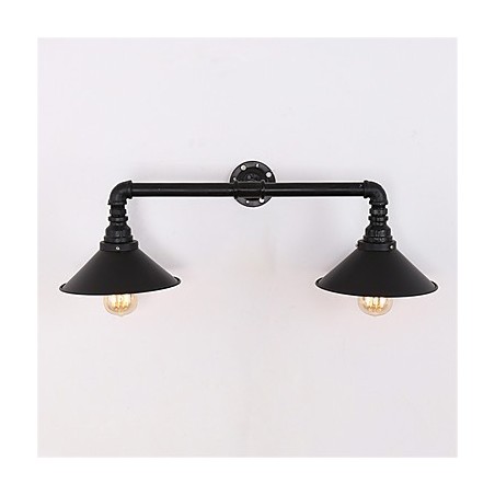 2 Heads Retro Industrial Pipe Wall Lights Simple Loft Black Metal Dining Room Kitchen Bar Cafe Decoration lighting