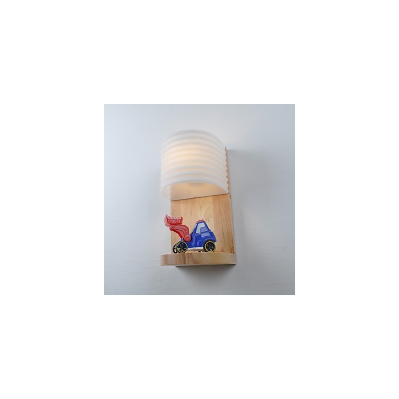 Simple Wall Lamp Bedside Desk Lamp With Glass Shade and Solid Wood for Bedroom Dresser Living Room Baby Room College Dorm Coffee Table Bookcas
