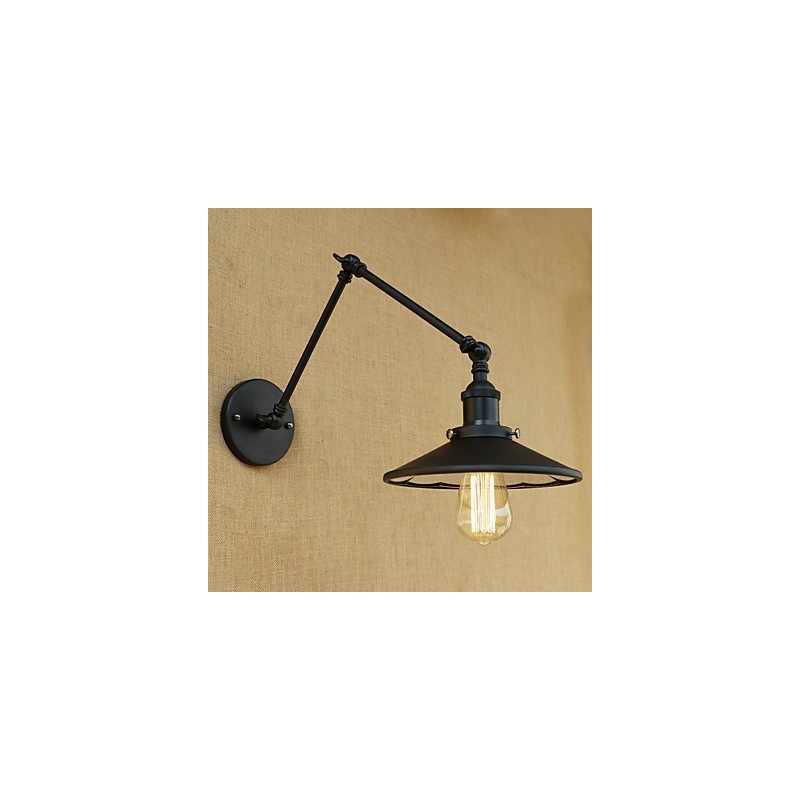 Rustic Lodge Country Retro Painting Feature for Mini Style Swing Arm Wall Lamp