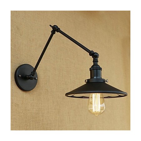 Rustic Lodge Country Retro Painting Feature for Mini Style Swing Arm Wall Lamp