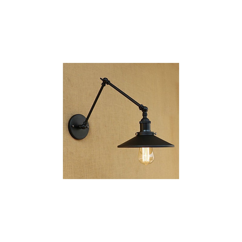 Rustic Lodge Country Retro Painting Feature for Mini Style Swing Arm Wall Lamp