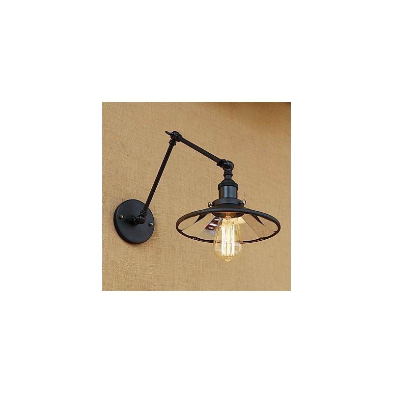 Rustic Lodge Country Retro Painting Feature for Mini Style Swing Arm Wall Lamp
