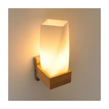 Simplicity Nordic Wood Art Living Room Corridor Balcony Glass Solid Wood Wall Lamp Of Bedroom The Head Of A Bed