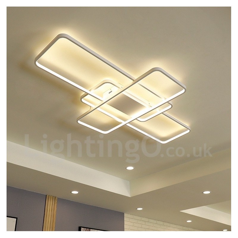 Modern Comtemporary Alumilium Painting Ceiling Light Flush Mount Wall Light with Remoter Dimmer for Living Room Bed Room Also Can Be Used As Wall Light