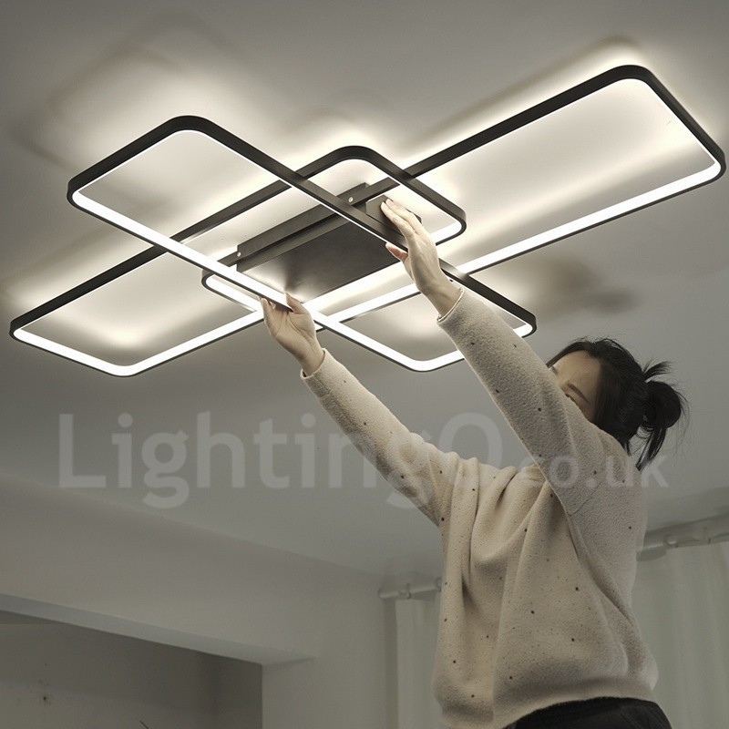 Modern Comtemporary Alumilium Painting Ceiling Light Flush Mount Wall Light with Remoter Dimmer for Living Room Bed Room Also Can Be Used As Wall Light