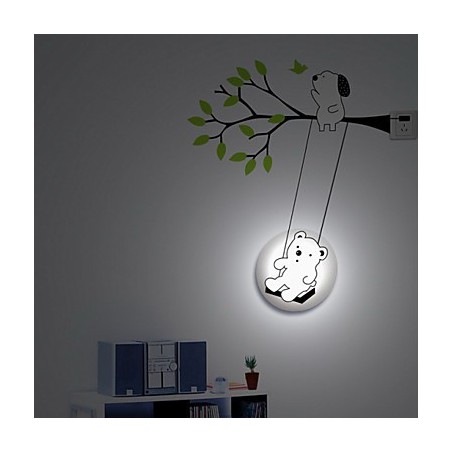Little Bear High Temperature Resistant Plastic Light And Creative 3D Wall Paper Wall Lamp