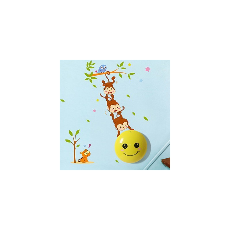 Wall stickers Monkeys light activated intelligent induction smetope adornment wall lamp