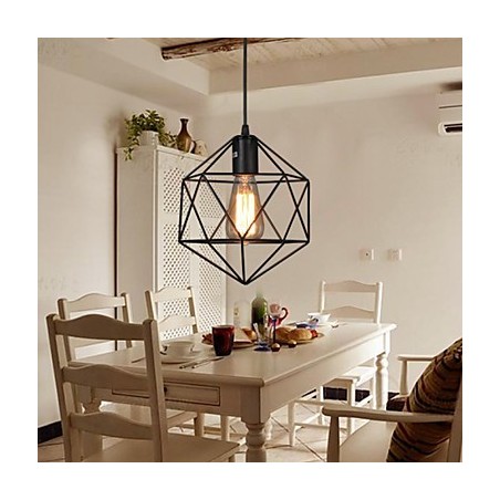Geometrical Line Diamond Wrought Iron Chandelier Pendant Light Modern Contemporary